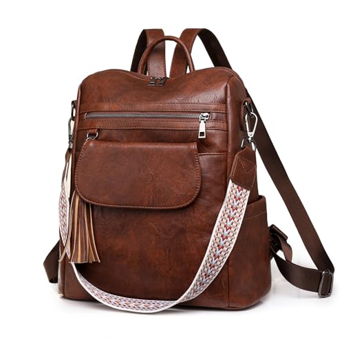 SUCIKORIO Leder Rucksack Damen Klein, 2 in 1 Rucksack Handtasche Elegant Wasserdicht Cityrucksack Damen Mini Rucksäcke Modern Reiserucksack Rucksackhandtaschen für Reisen, Arbeit, Schule von SUCIKORIO