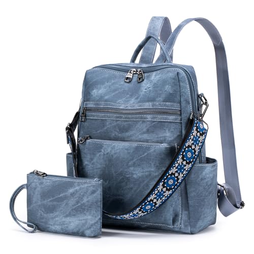 SUCIKORIO Leder Rucksack Damen Klein, 2 in 1 Rucksack Handtasche Mit Tasche Klein Elegant Wasserdicht Cityrucksack Damen Mini Rucksäcke Modern Rucksackhandtaschen für Reisen, Arbeit, Schule von SUCIKORIO