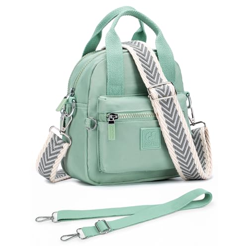 SUCIKORIO Umhängetasche Damen Klein, Wasserdicht Nylon Handtasche Schultertasche Mit 2 Schultergurten Elegant Crossbody Bag Damen Mini Sling Shoulder Bag Handy Damentaschen für Reisen, Arbeit, Schule von SUCIKORIO