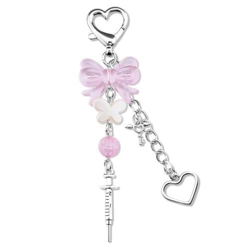 SUDIKUB y2k Schlüsselanhänger, niedlicher Rucksack-Anhänger, ästhetischer Schlüsselanhänger für Tasche, Hose, Jeans, Geldbörse, stilvolles Accessoire für Damen, silber, Small von SUDIKUB