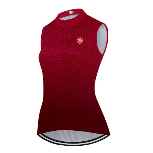 Damen Radtrikot, ärmellos, Fahrrad-Shirt, Fahrradbekleidung, Tank-Tops mit Taschen, Bs09, Groß von SUDU SUDO