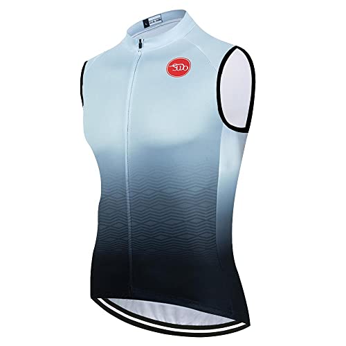 SUDUSUDO Herren Radtrikot Ärmellose Tops Kleidung Bike Shirts Weste Atmungsaktive Fahrradbekleidung Jacke, Ll21, L von SUDU SUDO