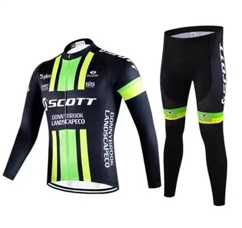 SUDUSUDO Herren Fahrradbekleidung Langarm Radtrikot Set Schnell Trocknen Stoff Fahrradtrikot Elastische Atmungsaktive Biking Kleidung Anzüge mit 20D Gel Gepolsterte Reithose von SUDUSUDO