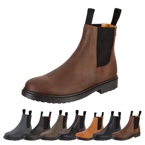 SUEDWIND FOOTWEAR Reitstiefeletten für Damen NEW WORK – Chelsea Boots aus Leder – Reit- & Freizeit-Stiefelette mit Ortholite-Fußbett, Gummisohle & Lederinnenfutter – Braun – Gr. 41 von SUEDWIND FOOTWEAR