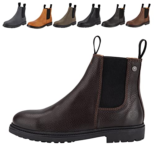 Chelsea Boot »NEW WORK« von SUEDWIND© | bequeme Stiefelette aus robustem Rindsleder Made in Portugal | Reitschuh mit Profil-Gummisohle und Innen-Leder | Schuh Schlupf Stiefel | Brown Nubuck | Gr. 39 von SUEDWIND FOOTWEAR