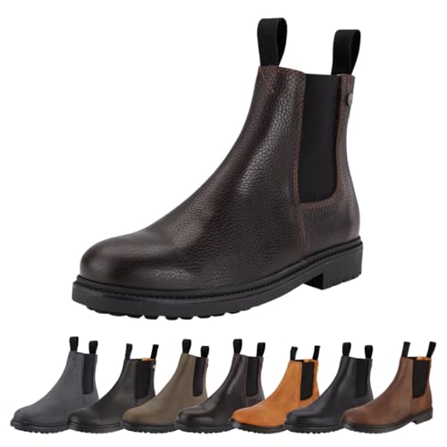 SUEDWIND FOOTWEAR Reitstiefeletten für Damen NEW WORK – Chelsea Boots aus Leder – Reit- & Freizeit-Stiefelette mit Ortholite-Fußbett, Gummisohle & Lederinnenfutter – Brown Nubuck – Gr. 45 von SUEDWIND FOOTWEAR