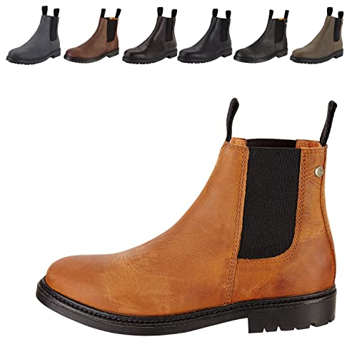 Chelsea Boot »NEW WORK« von SUEDWIND© | bequeme Stiefelette aus robustem Rindsleder | Made in Portugal | Reitschuh mit Profil-Gummisohle und Innen-Leder | Schuh Schlupf Stiefel | Cognac | Gr. 41 von SUEDWIND FOOTWEAR