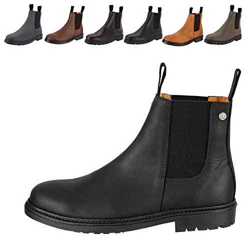 Chelsea Boot »NEW WORK« von SUEDWIND© | bequeme Stiefelette aus robustem Rindsleder | Made in Portugal | Reitschuh mit Profil-Gummisohle und Innen-Leder | Schuh Schlupf Stiefel | Schwarz | Gr. 36 von SUEDWIND FOOTWEAR