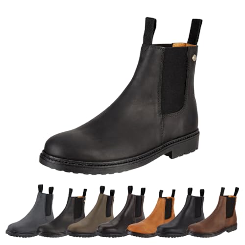 SUEDWIND FOOTWEAR Reitstiefeletten für Damen NEW WORK – Chelsea Boots aus Leder – Reit- & Freizeit-Stiefelette mit Ortholite-Fußbett, Gummisohle & Lederinnenfutter – Schwarz – Gr. 45 von SUEDWIND FOOTWEAR
