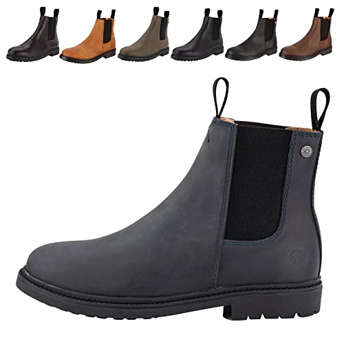 Chelsea Boot »NEW WORK« von SUEDWIND© | bequeme Stiefelette aus robustem Rindsleder Made in Portugal | Reitschuh mit Profil-Gummisohle und Innen-Leder | Schuh Schlupf Stiefel | Waxy Blue | Gr. 40 von SUEDWIND FOOTWEAR