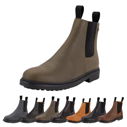 SUEDWIND FOOTWEAR Reitstiefeletten für Damen NEW WORK – Chelsea Boots aus Leder – Reit- & Freizeit-Stiefelette mit Ortholite-Fußbett, Gummisohle & Lederinnenfutter – Waxy Green – Gr. 39 von SUEDWIND FOOTWEAR