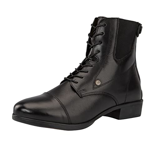 Reit-Stiefelette »Nova BZ Lace Vegan« - Chelsea Boot - Veganer Reit-Schlupf-Schuh - Reißverschluss hinten - Schnürung - Komfortinnensohle - Nova Gummisohle - Micro Lining - Schwarz 37 von SUEDWIND FOOTWEAR