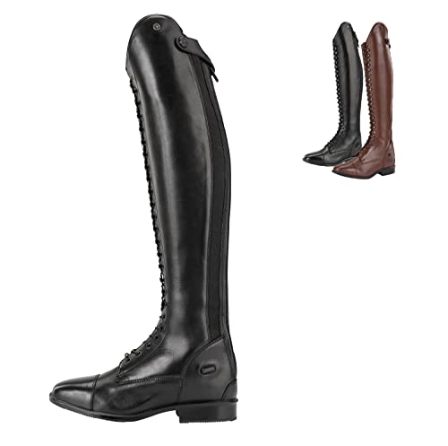 Reitstiefel »LEGACY VENADO« mit Polo-Schnürung | Italienisches Leder | Tolle Passform | Zertifizierte Qualität |Komfort-Einlegsohle | Extra lange Schnürsenkel | Gr. 40 | LARGE-WIDE | Schwarz von SUEDWIND FOOTWEAR