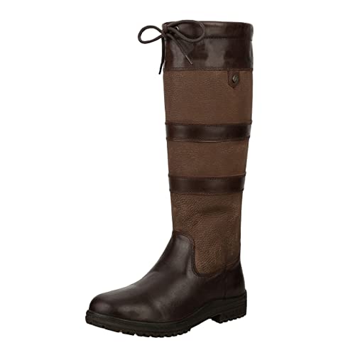 SUEDWIND FOOTWEAR Allwetter Lederstiefel »DERRY« | Komforteinlesohle | Robustes Nubuk Oberleder | Wasserfest | Outdoor Boots | Gassigehen, Stall, Reiten | Unisex - Braun 41 von SUEDWIND FOOTWEAR