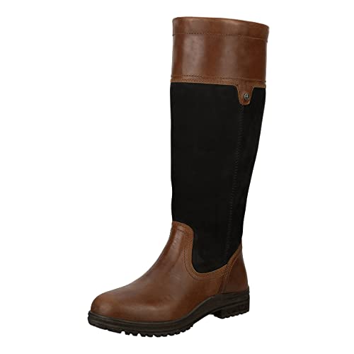 SUEDWIND FOOTWEAR Allwetter Lederstiefel »Milford« | Komforteinlesohle | Robustes Nubuk Oberleder | Wasserfest | Outdoor Boots | Gassigehen, Stall, Reiten | Unisex - Blau-Braun 38 von SUEDWIND FOOTWEAR