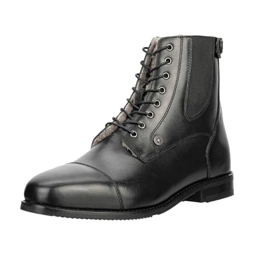 SUEDWIND FOOTWEAR Florentina BZ Lace Merino Stiefelette - Italienisches Rindsleder - Lammfell-Winter-Schuh - Handarbeit - Schwarz 41 von SUEDWIND FOOTWEAR