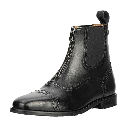 SUEDWIND FOOTWEAR Florentina FZ - Italienisches Rindsleder – Weiches Leder im Innenschuh - Karreeleisten - Einlegsohle - Handarbeit - Y K K Zipper vorne - Schwarz 38 von SUEDWIND FOOTWEAR