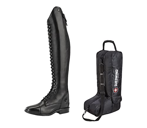 SUEDWIND FOOTWEAR Reitstiefel »Legacy VENADO« mit Stiefeltasche | Europäisches Leder | Tolle Passform & Qualität | Komfort-Einlegsohle | Extra Lange Schnürsenkel Gr. 40 | Large-Wide | Schwarz von SUEDWIND FOOTWEAR