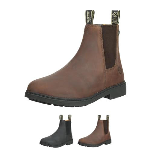 SUEDWIND FOOTWEAR Reitstiefeletten für Damen NEW WORK ECO – Chelsea Boots aus Leder – Reit- & Freizeit-Stiefelette mit Ortholite-Innensohle, TRX-Sohle & Micro-Dry-Futter – Braun – Gr. 38 von SUEDWIND FOOTWEAR