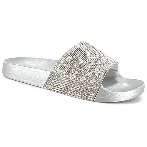 SUGAR ISLAND Celebrity Style Damen Damen Glitzer Diamante Flip Flops Schieberegler Hausschuhe Hausschuhe Pantoletten von SUGAR ISLAND