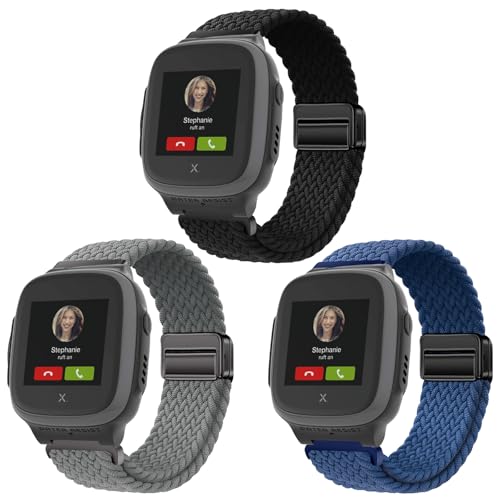 SUGARJAR 3 Stück Geflochtenes Armband Kompatibel mit XPLORA X5/XGO3/XGO2,Ultraleichtes Gewebe, 10ATM Wasserdicht, Kinderfreundlich (Multicolor) von SUGARJAR