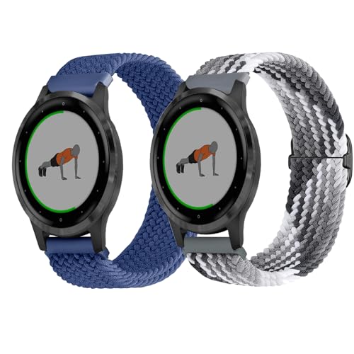 SUGARJAR Geflochtenes Armband Kompatibel mit Garmin Venu 3s/Venu 2s,18mm Nylon Uhrenarmband für Garmin Forerunner Forerunner 265S/255s/255s Music,Vivoactive 4s/Vicomove 3s /Active s von SUGARJAR
