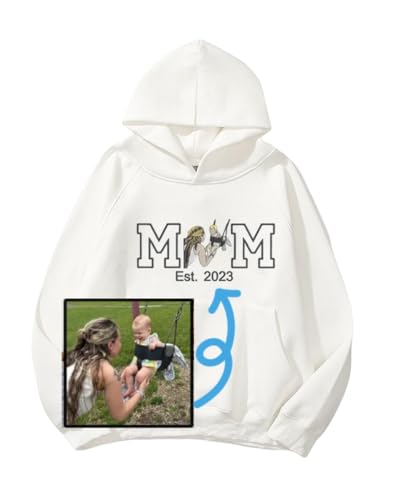SUGEBETA DIY benutzerdefinierte Hoodie gestickte personalisierte Mutter Foto Sweatshirt, entwerfen Sie Ihr eigenes Muttertagsgeschenk(cs) von SUGEBETA