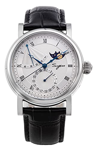 SUGESS Seagull ST2153 Automatische Mondphasen-Saphir-Anzeige, Hi Beat 1963 BNIB, weiß, Armband von Sugess