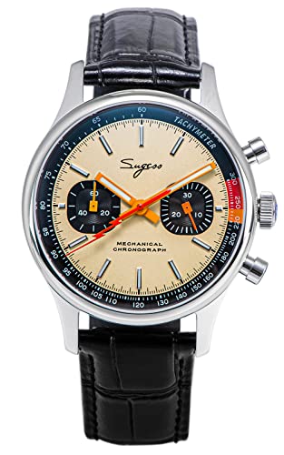 Sugess Seagull ST1901 Panda V2 Racing Chronograph Sapphire 1963 BNIB B, cremefarben, Armband von Sugess