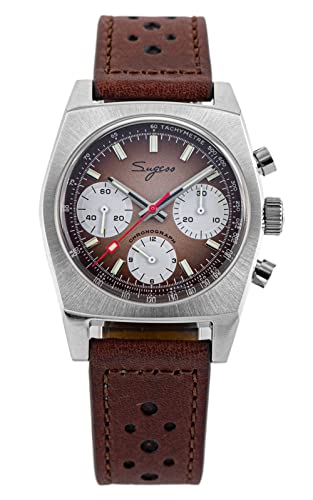 Seagull Sugess ST1902 Panda Chronograph, 37 mm, Braun, gewölbt, Saphir-Lume, 1963 Leder, BNIB, weiß Seagull Sugess ST1902 Panda Chronograph, 37 mm, Braun, gewölbt, Saphir-Lume, 1963 Leder, BNIB, weiß von Sugess