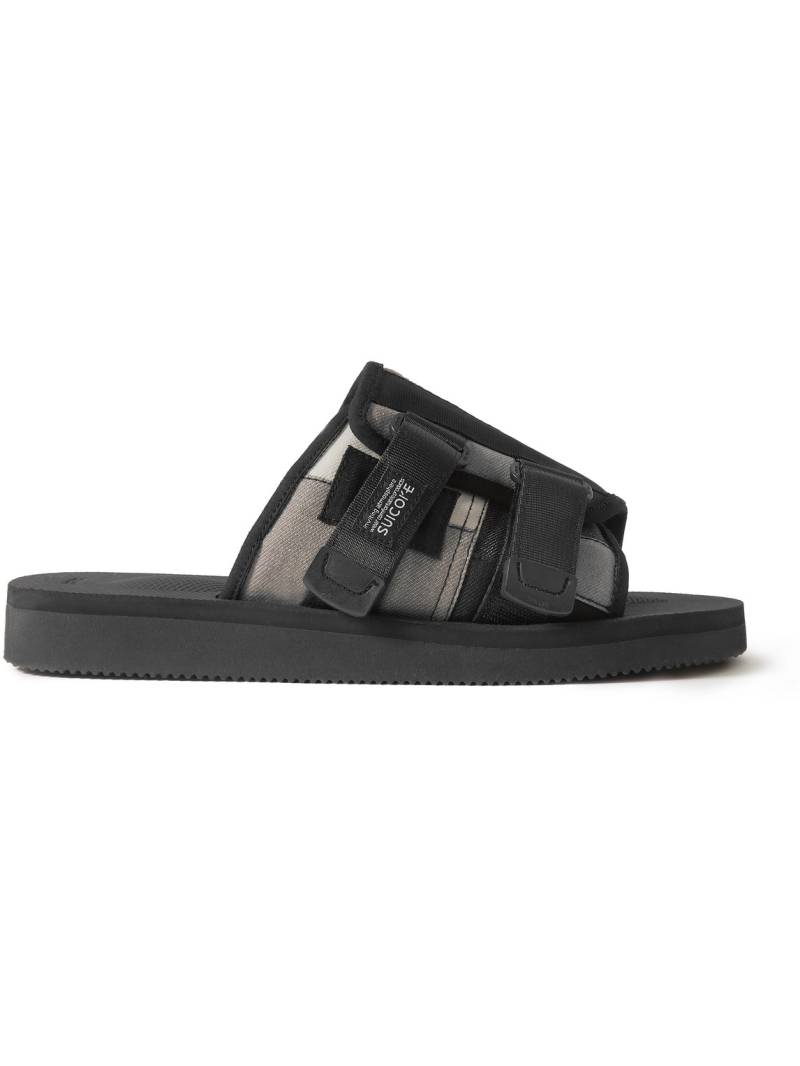 SUICOKE - KAW-VS Webbing and Suede-Trimmed Denim Sandals - Men - Black - US 6 von SUICOKE