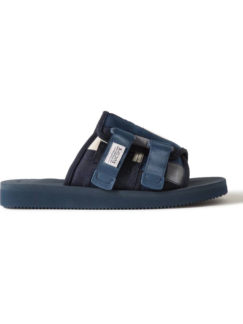 SUICOKE - KAW-VS Webbing and Suede-Trimmed Denim Sandals - Men - Blue - US 10 von SUICOKE