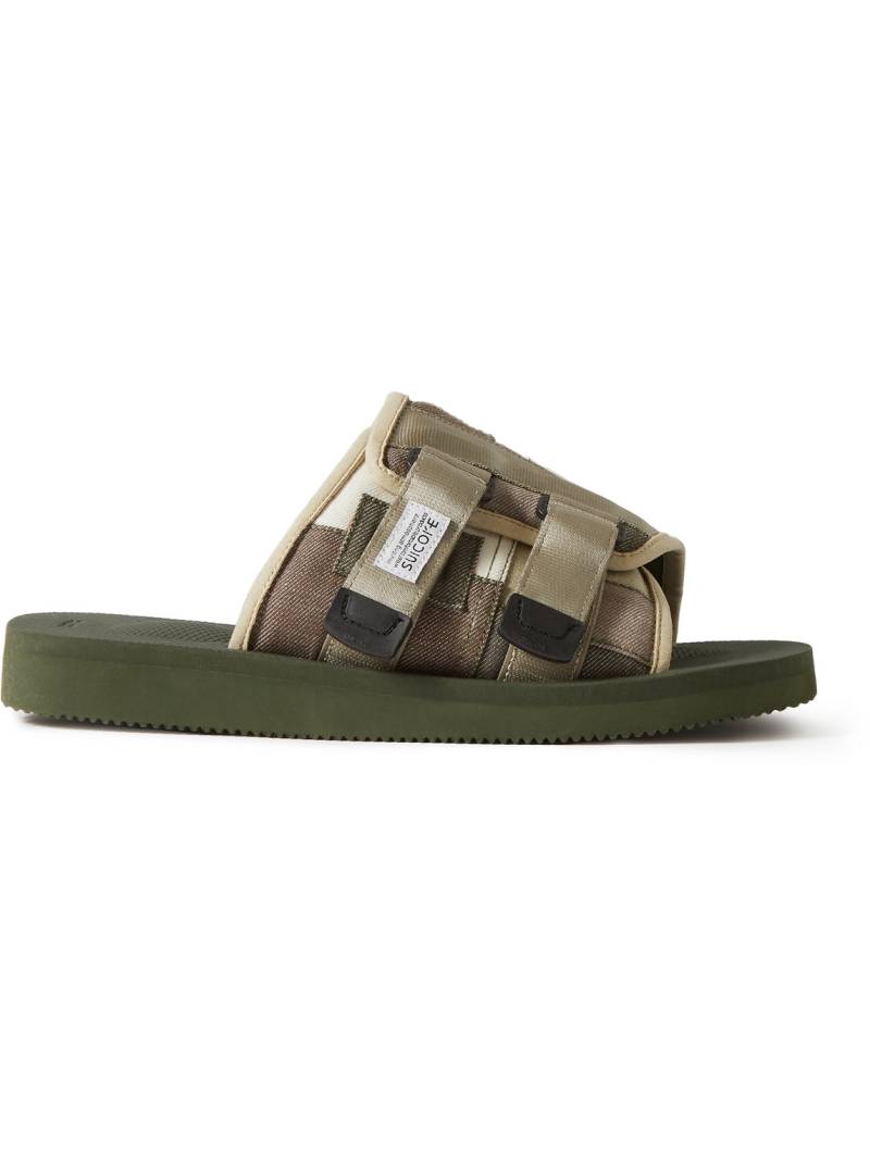 SUICOKE - KAW-VS Webbing and Suede-Trimmed Denim Sandals - Men - Green - US 10 von SUICOKE