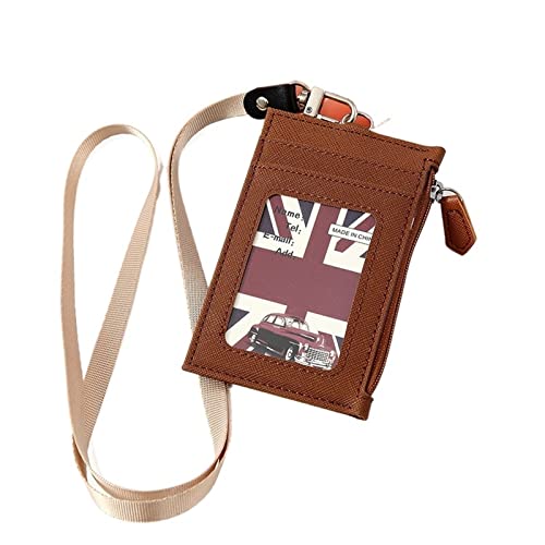 SUICRA Brustbeutel Leather Card Holder with Neck Lanyard Women Men Multi-Card Coin Money Key Card Wallet Student Bus ID Ccess Card Bags Purses von SUICRA