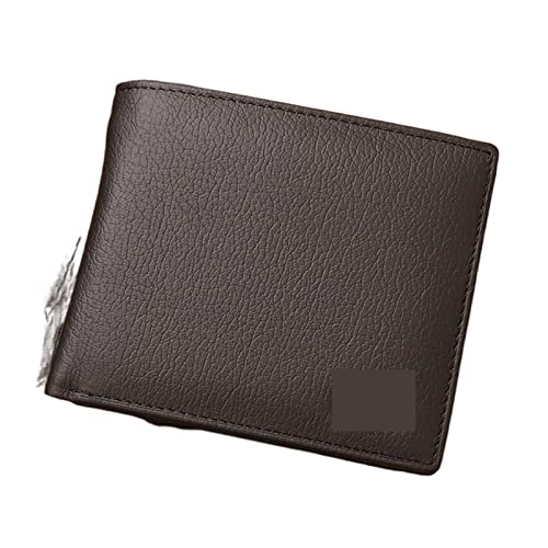 SUICRA Damen Geldbörse 100% Genuine Leather Mens Wallet Premium Product Real Cowhide Wallets for Man Short Black Walet Short Purses (Color : Bruin) von SUICRA