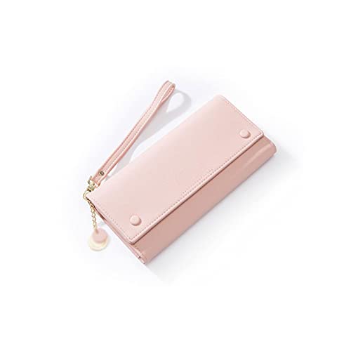 SUICRA Damen Geldbörse Armband Frauen Lange Kupplung Brieftasche Große Kapazität Brieftaschen Weibliche Geldbörse Dame Geldbörsen Telefon Pocket Kartenhalter (Color : Pink) von SUICRA