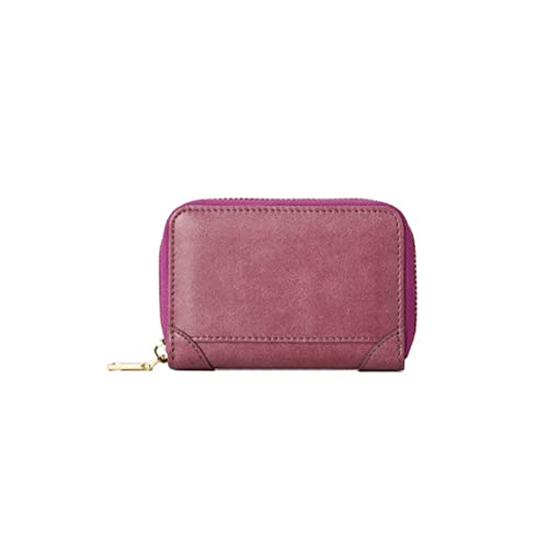 SUICRA Damen Geldbörse Brieftasche Frauen Echtes Leder Münze Geldbörse Damen Kurze Mode Brieftaschen Weibliche Geldbörsen Karten halten Geld Tasche (Color : Purple) von SUICRA