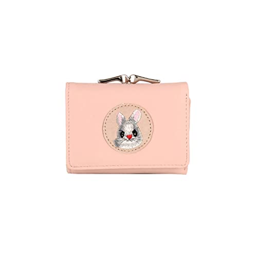 SUICRA Damen Geldbörse Cartoon Leder Frauen Geldbörse Tasche Damen Kupplung Brieftasche Frauen Kurze Kartenhalter Nette Mädchen Brieftasche Münzsack (Color : Pink) von SUICRA