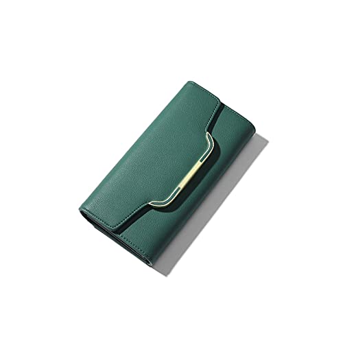 SUICRA Damen Geldbörse Clutch Frauen Brieftasche Weiche Leder Viele Abteilung Kartenhalter Telefon Tasche Weibliche Lange Brieftaschen Damen Geldbörse (Color : Green) von SUICRA