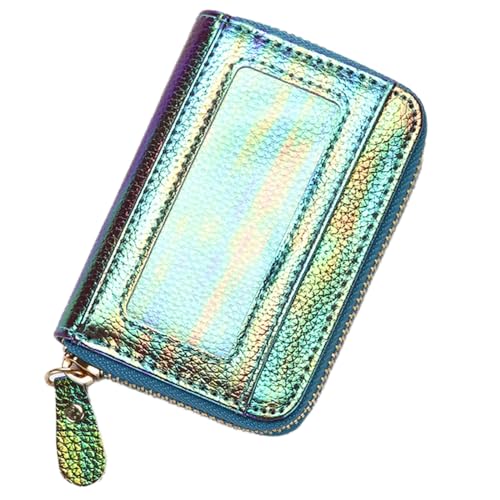 SUICRA Damen Geldbörse Coin Purse Personalized Double Color Symphony Litchi Pattern Ladies Wallet Card Holder Credit Card Case Coin Purse Luxury Bag (Color : Green) von SUICRA