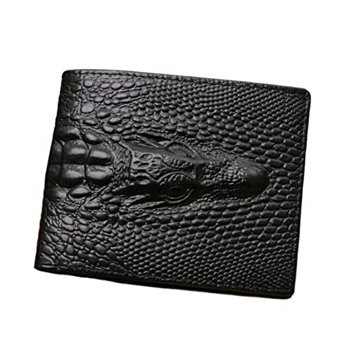 SUICRA Damen Geldbörse Crocodile Skin Wallet Men Genuine Leather Small Zipper Short Men Wallets Credit Card Holders Coin Pocket Purse Alligator von SUICRA