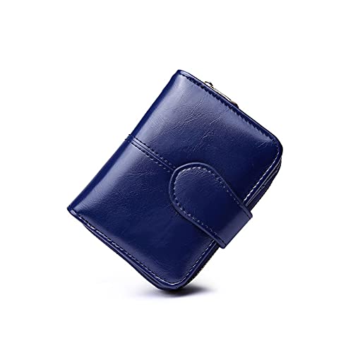 SUICRA Damen Geldbörse Damen Brieftasche Kleine Leder Brieftasche Damen Kartenhalter Damen Clutch Damen Brieftasche Brieftasche (Color : Blue) von SUICRA