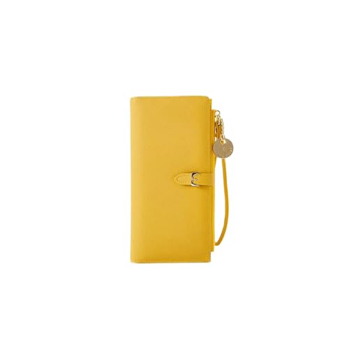 SUICRA Damen Geldbörse Damen Lange Brieftasche, dünn und praktisch, mit Mehreren Kartenschlitzen, groß eingebauter Raum, exquisit (Color : Yellow) von SUICRA