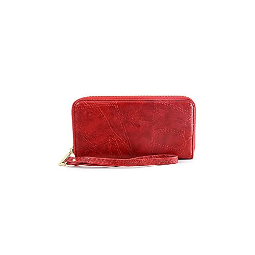 SUICRA Damen Geldbörse Damen-Lange Brieftasche, einfacher und eleganter, großer integrierter Raum, 4 Farben zur Auswahl (Color : Red) von SUICRA