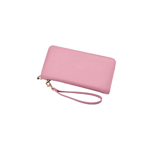 SUICRA Damen Geldbörse Damen-Lange Brieftasche mit zartem Reißverschluss, mit abnehmbarem Handgelenkband, denen Sie wählen können (Color : Pink) von SUICRA