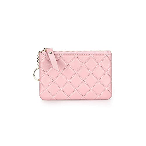 SUICRA Damen Geldbörse Damenbrieftasche, aus echtem Leder, weichem Stoff, kompakt und tragbar, leicht zu lagern (Color : Pink) von SUICRA