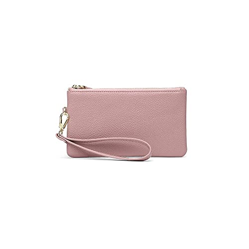 SUICRA Damen Geldbörse Damenbrieftasche, längst Stil, aus Ledermaterial, multifunktional, mit einfachem Reißverschluss, groß eingebauter Raum (Color : Pink) von SUICRA