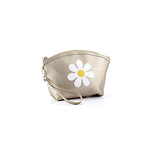 SUICRA Damen Geldbörse Damenwarter, mit einem kleinen Chrysantheme-Muster, groß eingebauter Raum, kann als Handtasche verwendet Werden, geben Kosmetika und andere Dinge (Color : Gold) von SUICRA