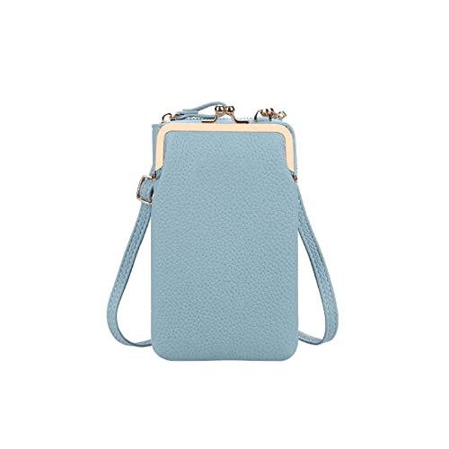 SUICRA Damen Geldbörse Designer Frauen Geldbörsen Große Kapazität Mittlerer und Langer Handytasche Weibliche Mode Reißverschluss Vertikale Crossbody Bag (Color : Blue) von SUICRA