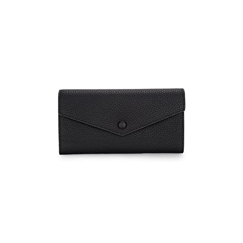 SUICRA Damen Geldbörse Echte Leder-MappefürFrauenMulti-Funktions-FrauHandtasche Langeverursachender ArtDamenReißverschlusstaschen (Color : Black) von SUICRA